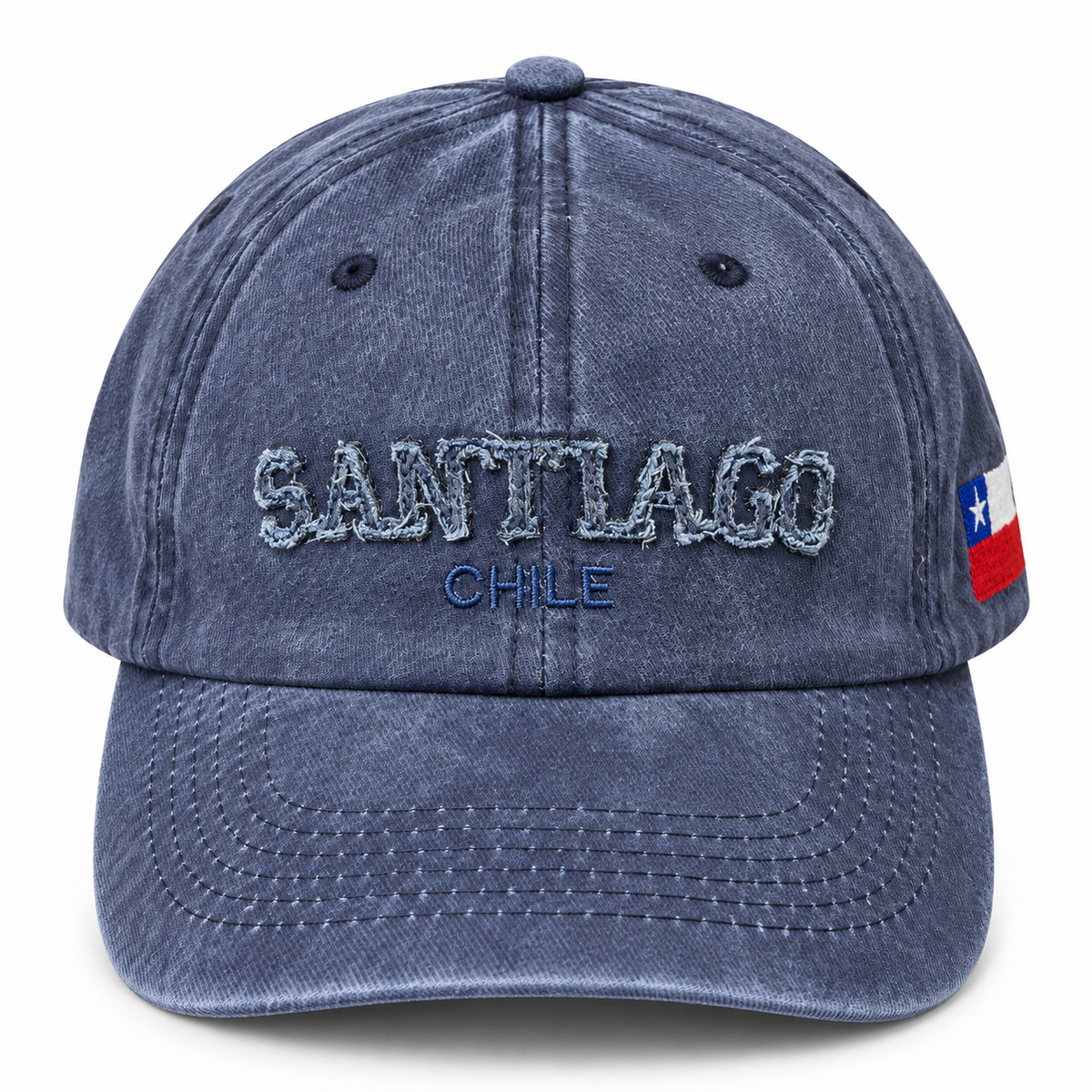 Gorro Jockey Bordado Santiago Chile Azul