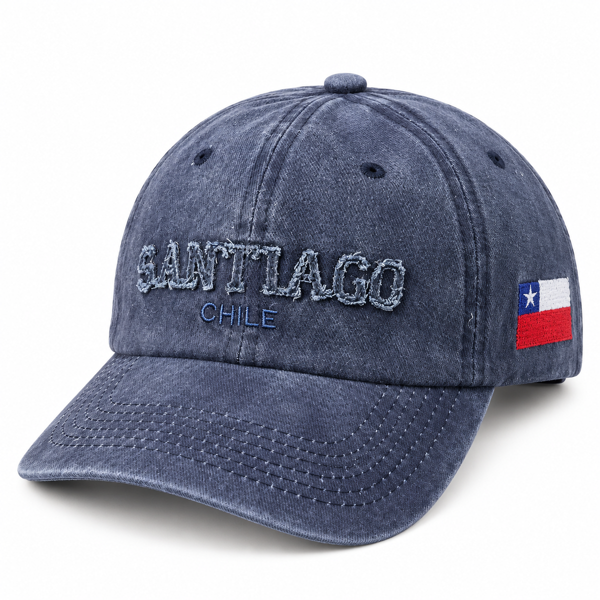 Gorro Jockey Bordado Santiago Chile Azul
