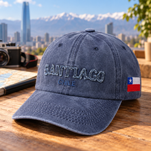 Gorro Jockey Bordado Santiago Chile Azul