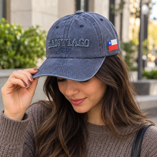 Gorro Jockey Bordado Santiago Chile Azul