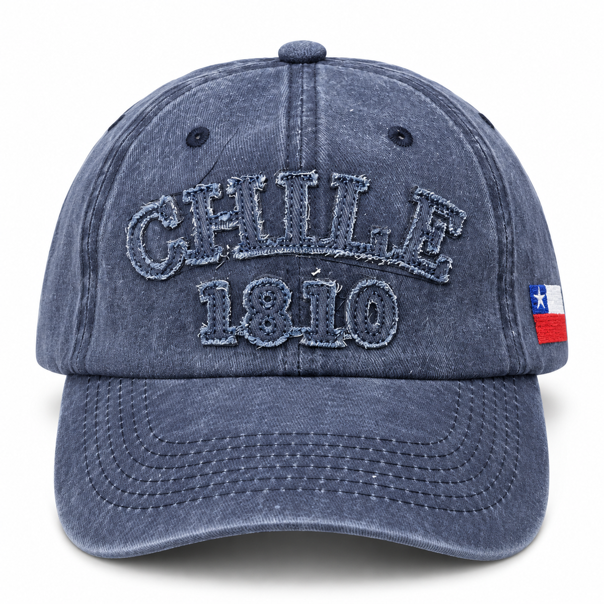 Gorro Jockey Bordado Chile 1810 Azul