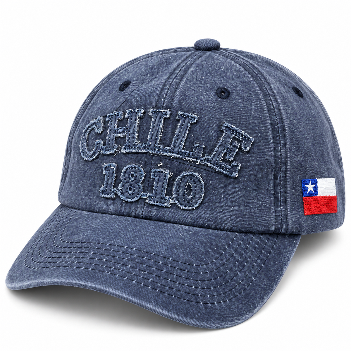 Gorro Jockey Bordado Chile 1810 Azul