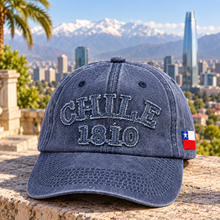 Gorro Jockey Bordado Chile 1810 Azul