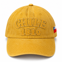 Gorro Jockey Bordado Chile 1810 Mostaza
