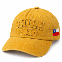 Gorro Jockey Bordado Chile 1810 Mostaza