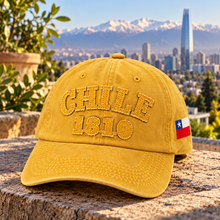 Gorro Jockey Bordado Chile 1810 Mostaza