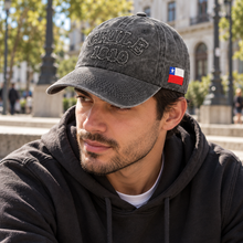 Gorro Jockey Bordado Chile 1810 Gris