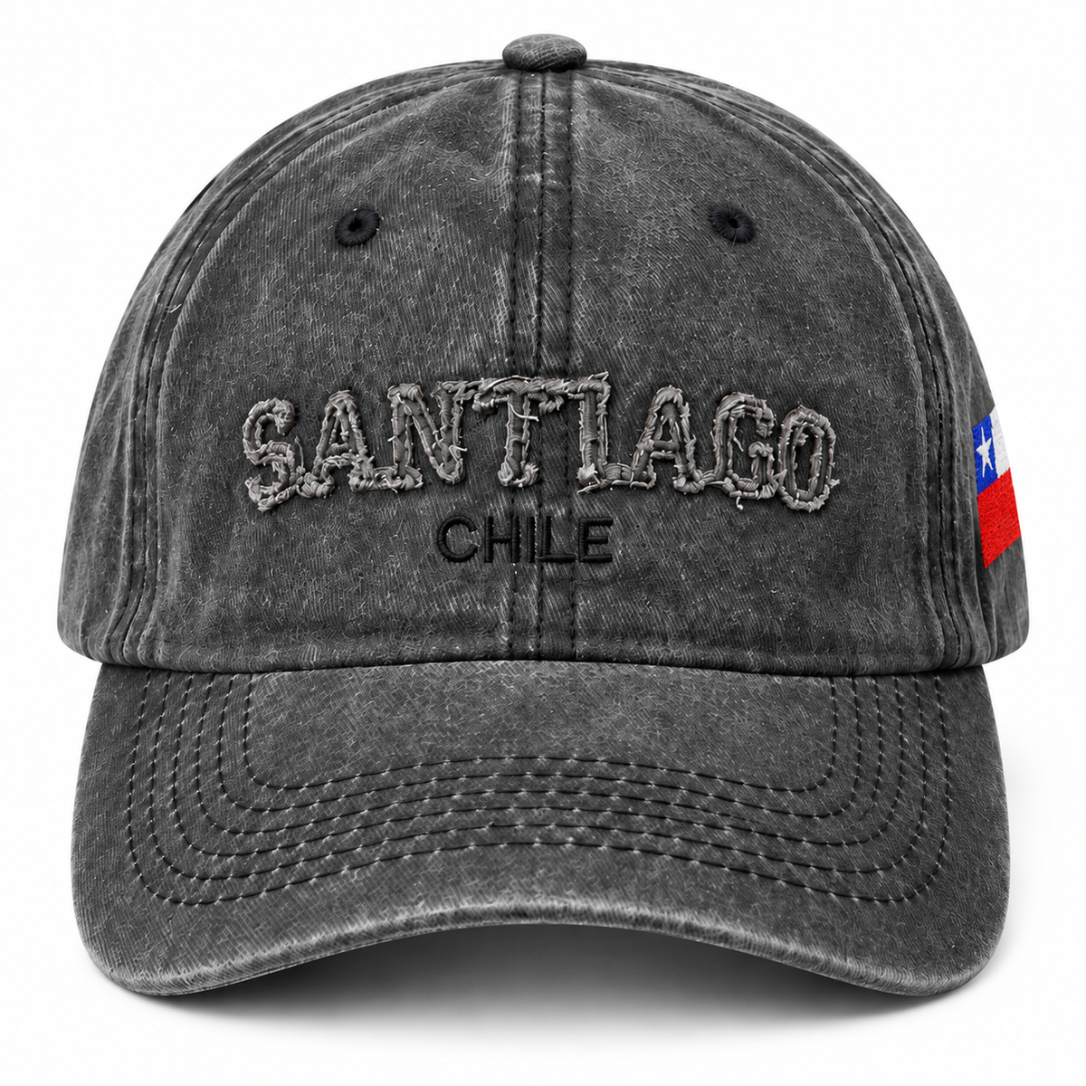 Gorro Jockey Bordado Santiago Chile Gris
