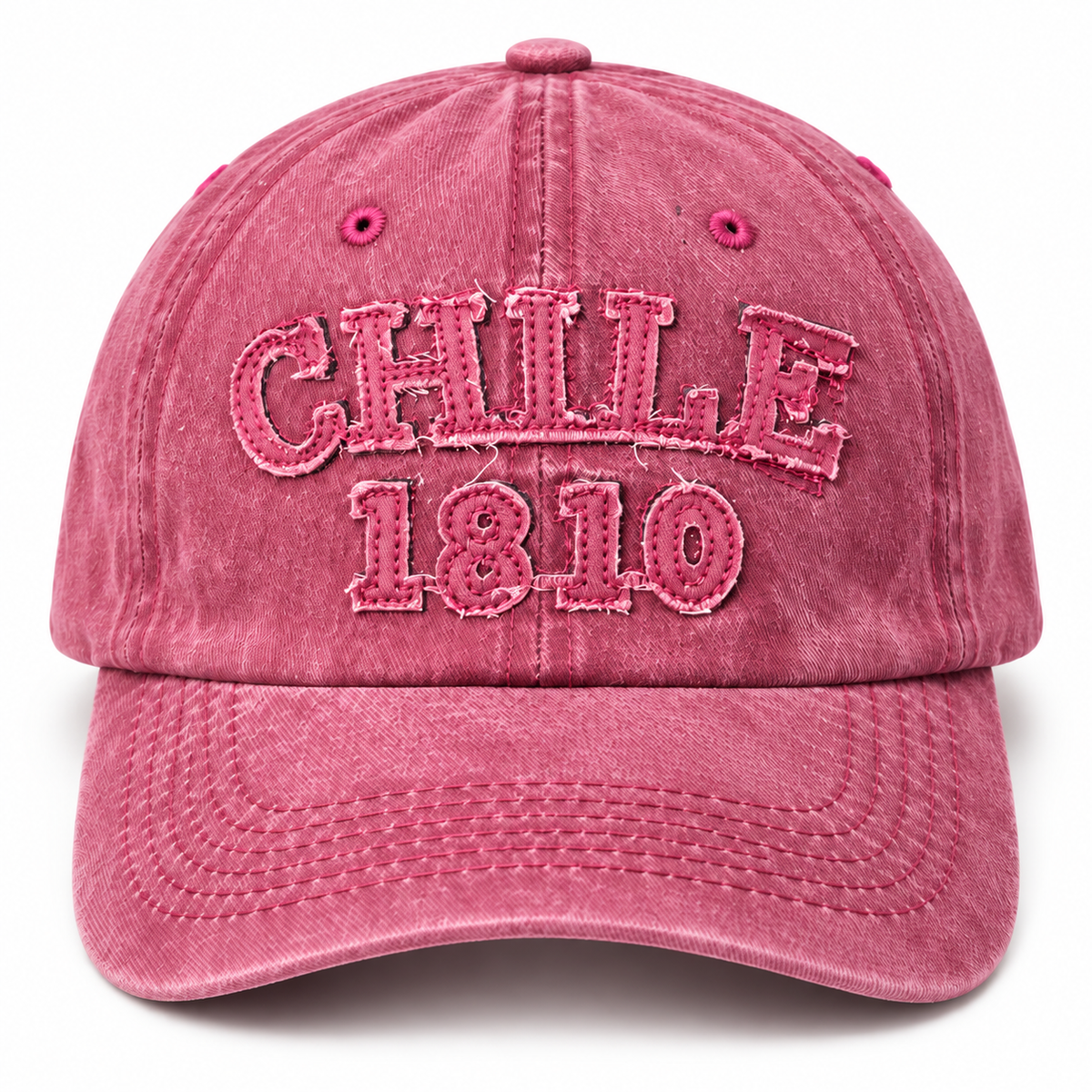 Gorro Jockey Bordado Chile 1810 Burdeo