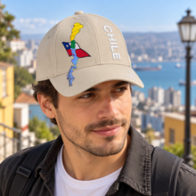 Gorro Jockey Bordado Chile Marrón Claro