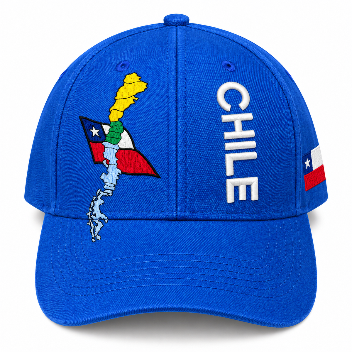 Gorro Jockey Bordado Chile Azul Rey