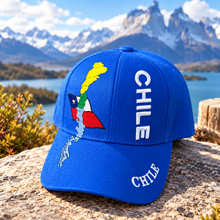 Gorro Jockey Bordado Chile Azul Rey