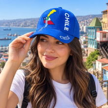 Gorro Jockey Bordado Chile Azul Rey