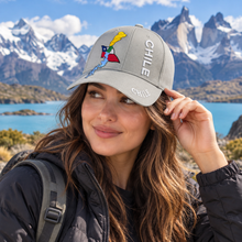 Gorro Jockey Bordado Chile Gris