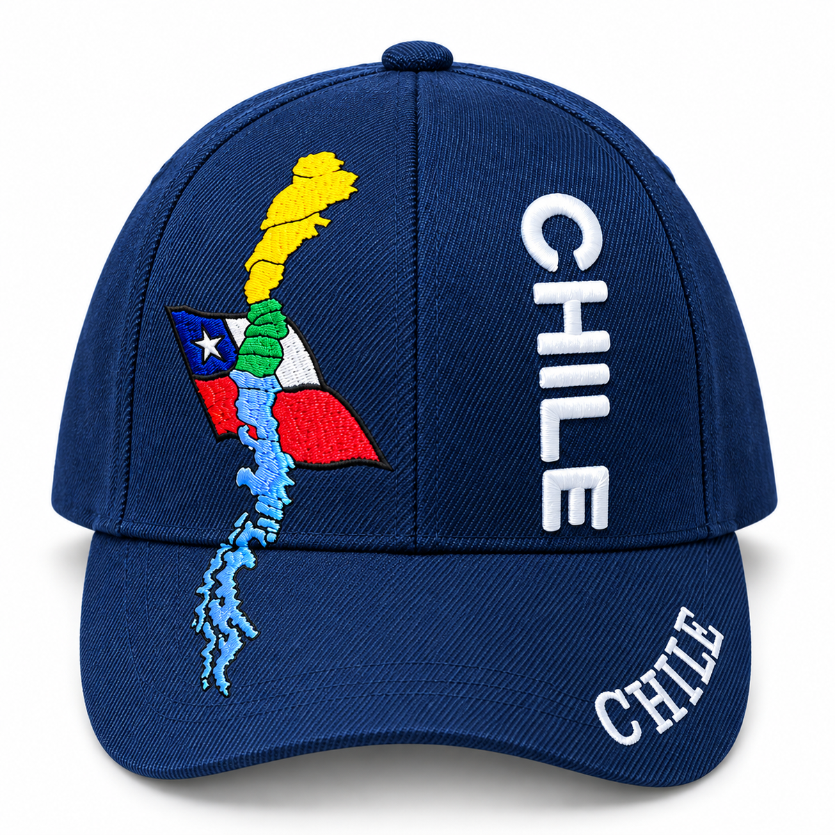 Gorro Jockey Bordado Chile Azul Marino