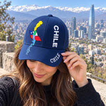 Gorro Jockey Bordado Chile Azul Marino