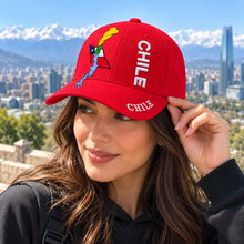 Gorro Jockey Bordado Chile Rojo