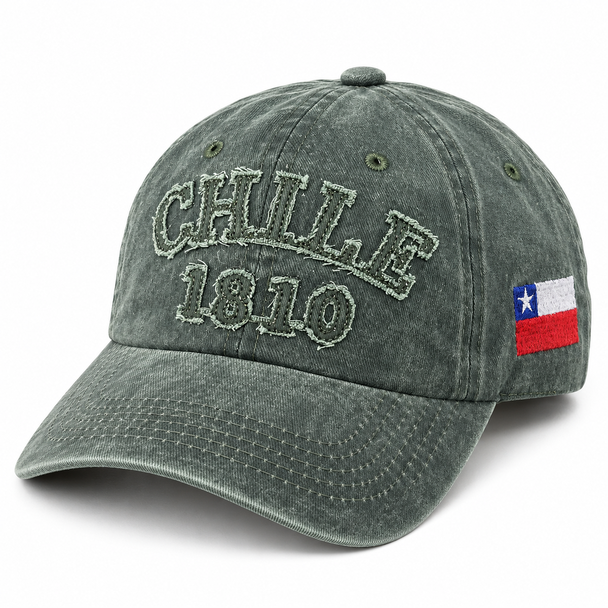 Gorro Jockey Bordado Chile 1810 Verde