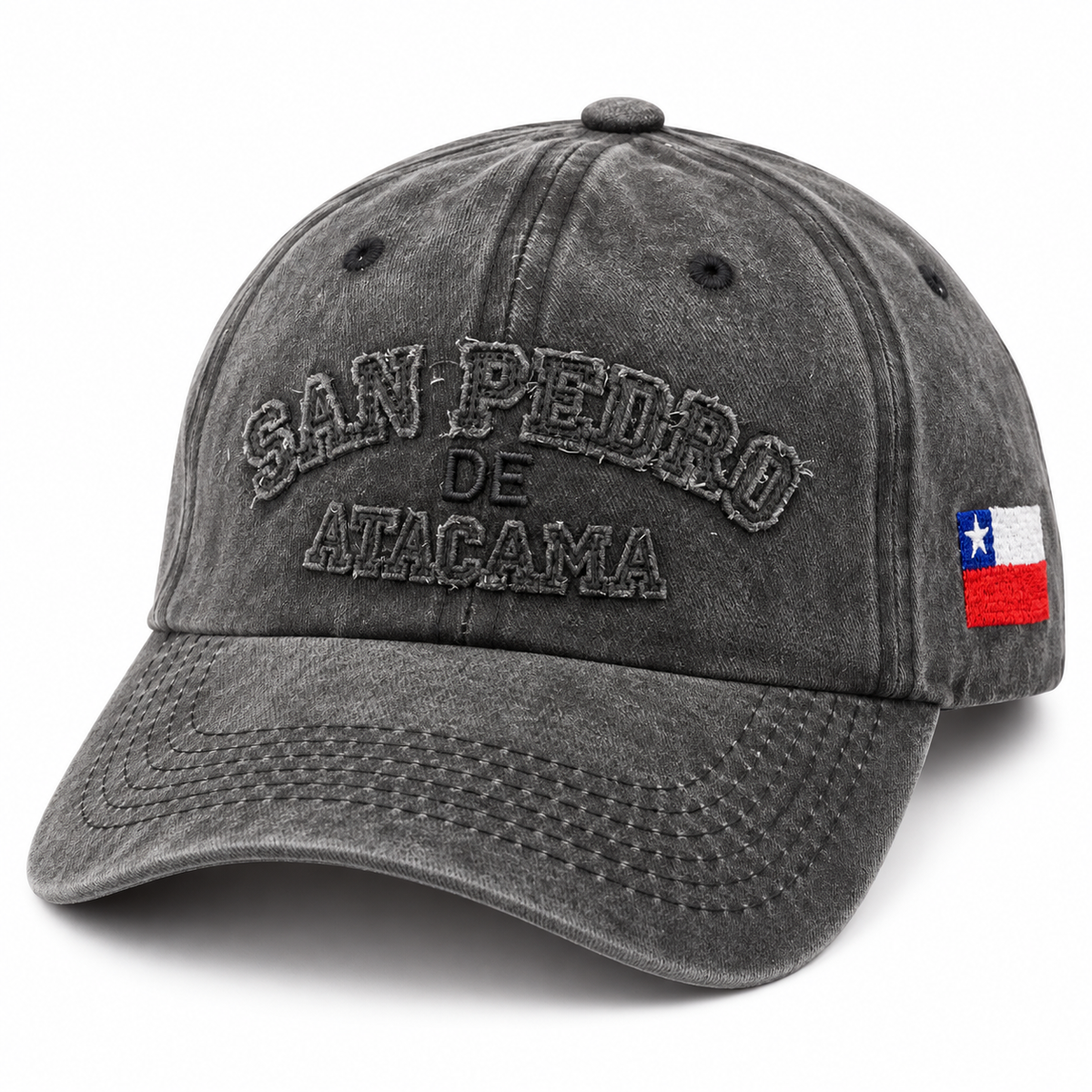 Gorro Jockey Bordado San Pedro de Atacama Gris