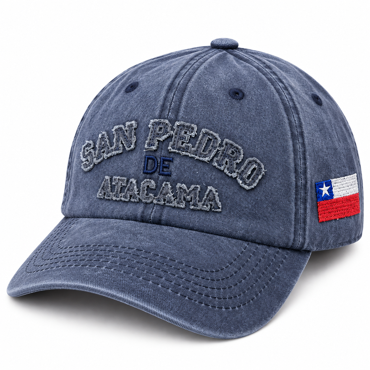 Gorro Jockey Bordado San Pedro de Atacama Azul