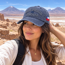 Gorro Jockey Bordado San Pedro de Atacama Azul