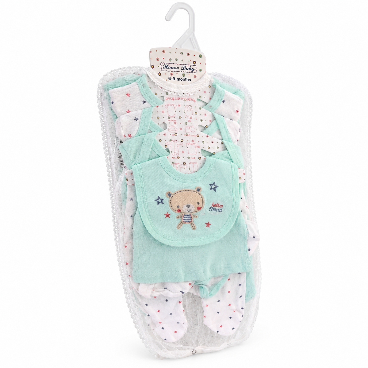 Set de Ajuar para Bebé 8 Piezas Osito Azul Talla 3–6 meses