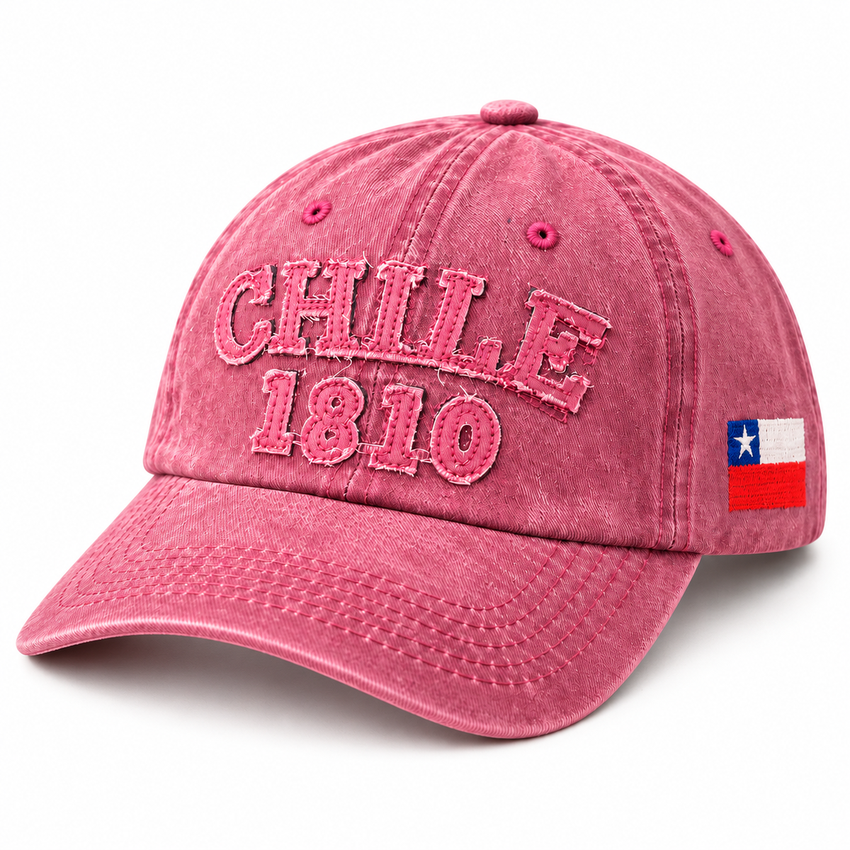 Gorro Jockey Bordado Chile 1810 Burdeo