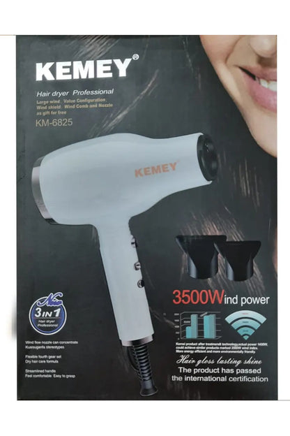 Secador De Pelo Kemey KM-6825 3500w Profesional 3 En 1