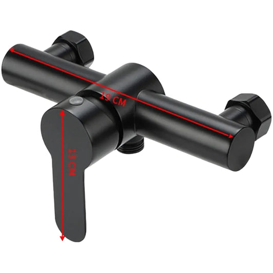 Llave Monomando Grifo Para Tina Ducha Negro Ovalado