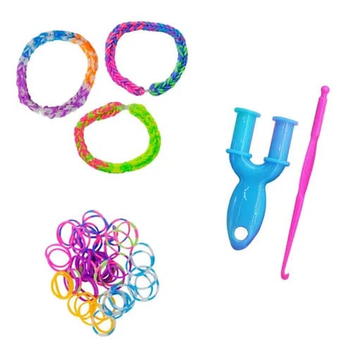 Set De Ligas Con Accesorios Para Diseñar Pulseras Para Niñas