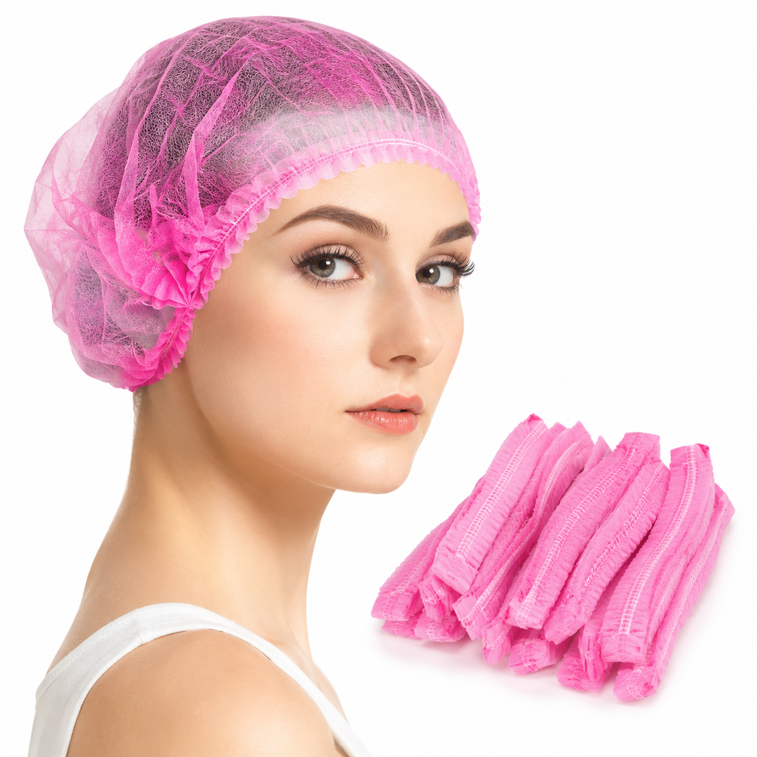 Cofia Gorro Para el Cabello Desechable Rosa 100 Unidades - vista 3 del producto