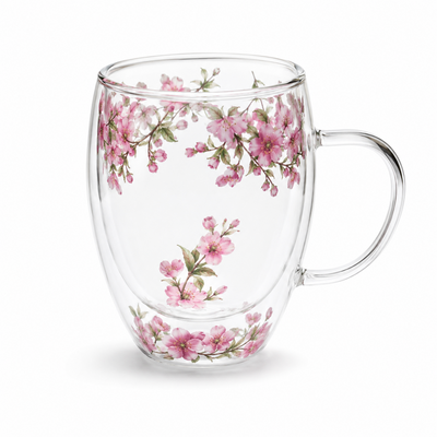 Taza Para Café o Té Doble Fondo Diseño Flores