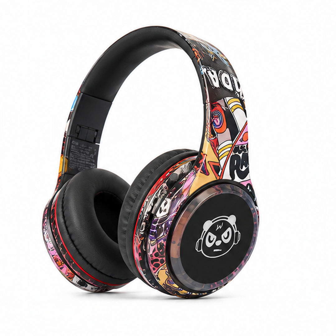 Auriculares Bluetooth Graffiti Con Luz Led Ng - variante blanco