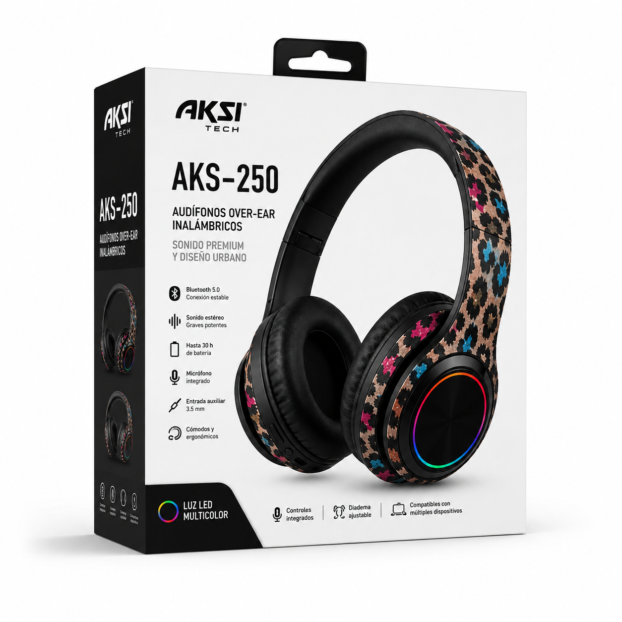 Auriculares Bluetooth Graffiti Con Luz Led Ng - vista 3 del producto