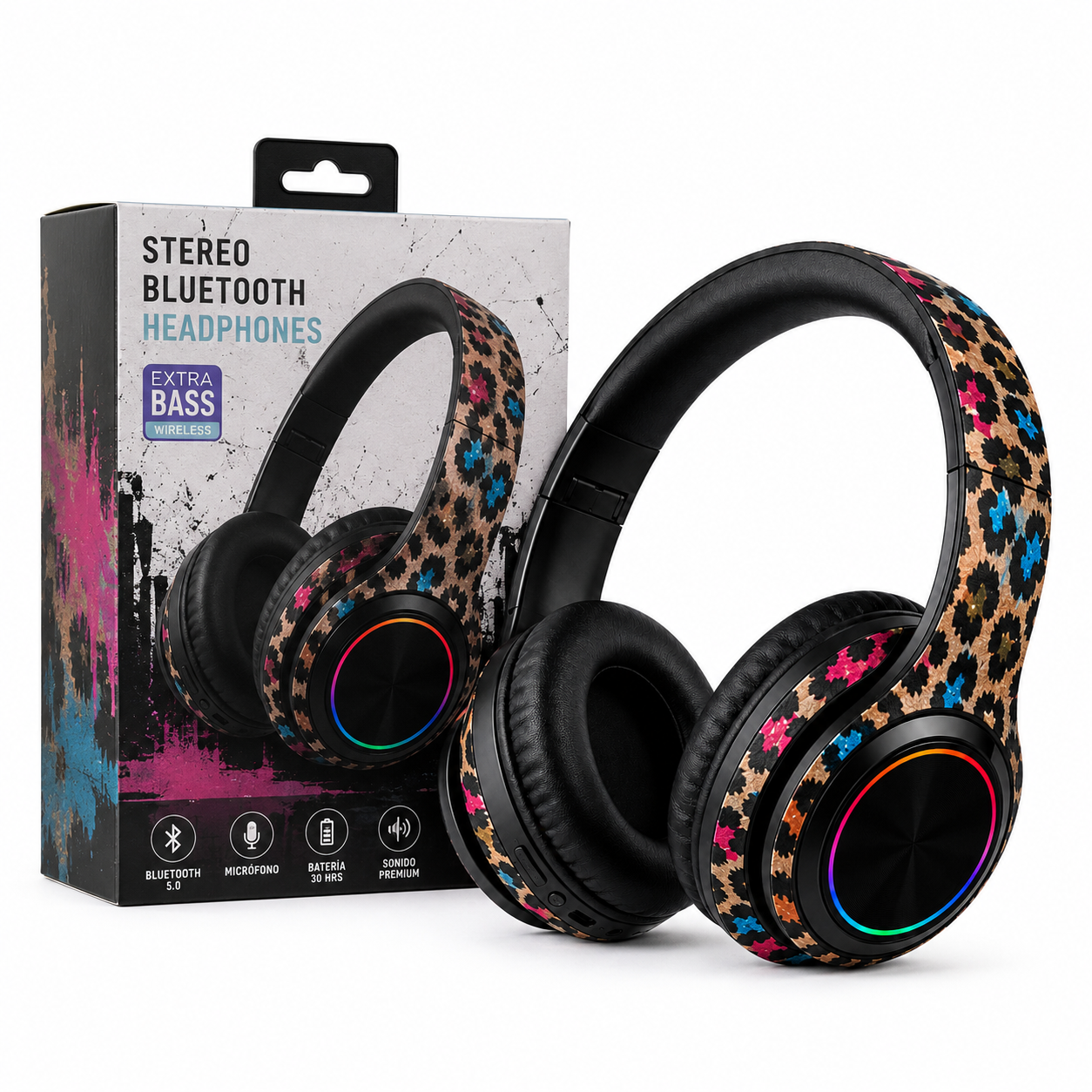 Auriculares Bluetooth Graffiti Con Luz Led Ng - vista 5 del producto