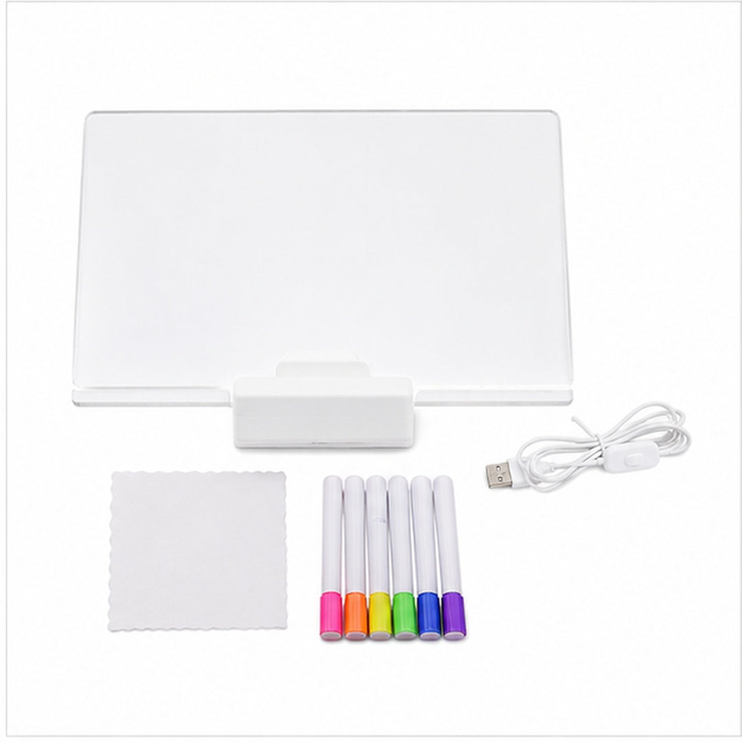 Pizarra De Acrilico Tablero Graffiti Iluminador Led Diy Lamp Neon Usb + Marcadores - vista 3 del producto