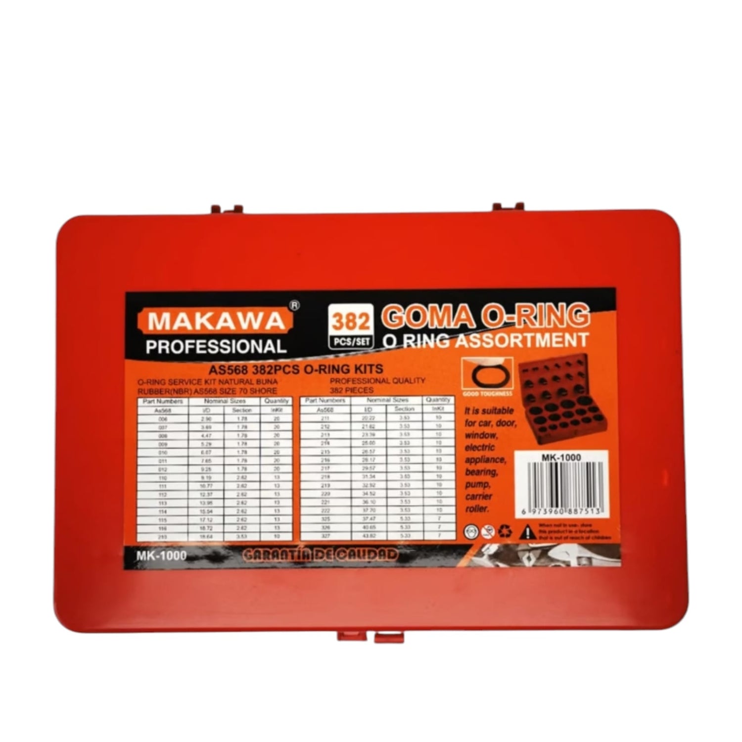 Kit De Gomas Para Sellar O-ring- 382 Piezas- Makawa - vista 4 del producto