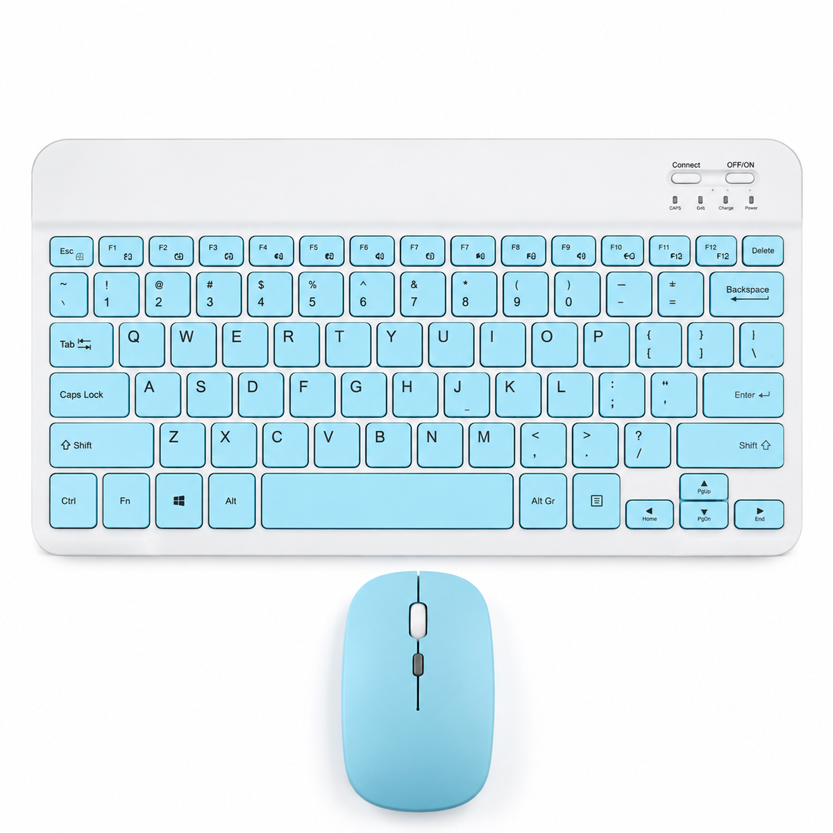 Kit Teclado y Mouse Bluetooth Yelandar AN-030 Celeste
