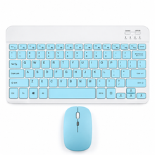 Kit Teclado y Mouse Bluetooth Yelandar AN-030 Celeste