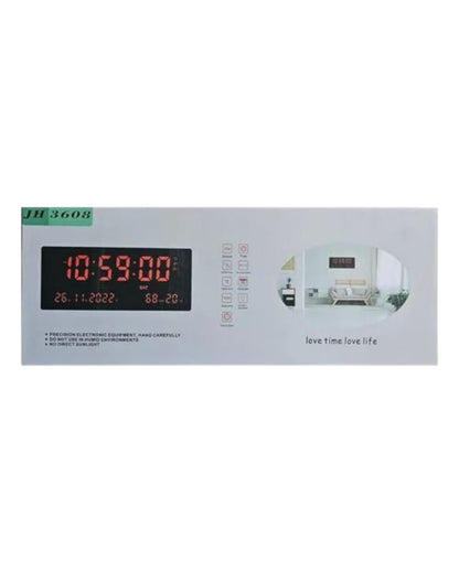 Reloj Digital De Pared Con Pantalla Led Modelo 3615 Estructura Negro