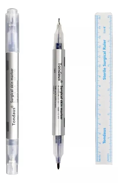 Lápiz Quirúrgico Marcador Estéril Negro + Regla Microblading