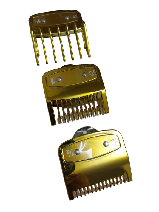 Pack de 3 Peines Para Corte Color Dorado