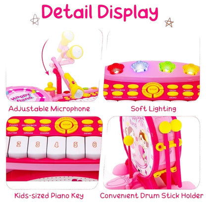 Juguete Batería Musical Micrófono Luces Y Sonido Bebes Niños