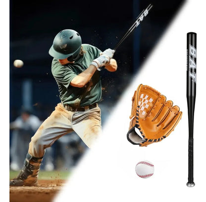 Set De Béisbol Bate De Aluminio C/pelota Y Guante Infantil