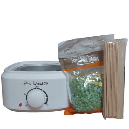 Olla Calentador de Cera 500gr + Cera 100gr + 10 Paletas Depilación