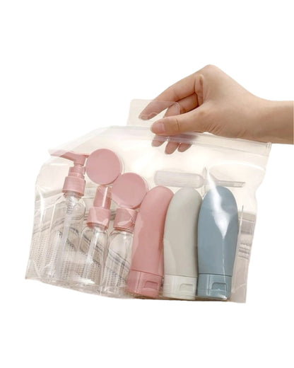 Botellas Portátil Recargable Para Viaje 11 Piezas Con Estuche