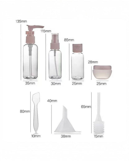 Botellas Portátil Recargable Para Viaje 11 Piezas Con Estuche