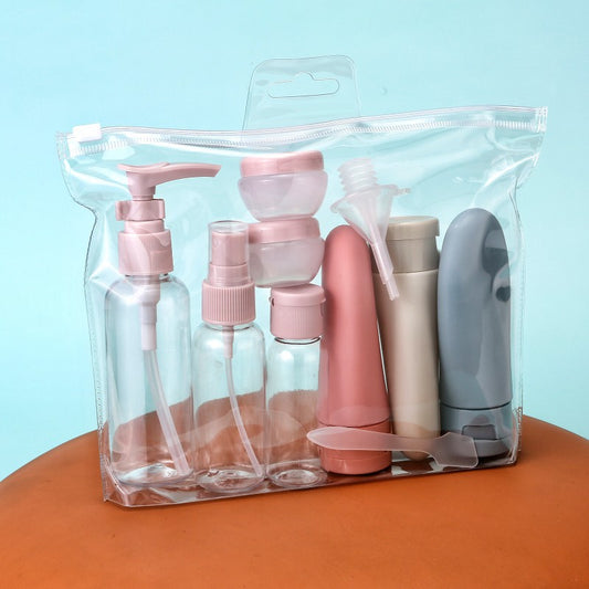 Botellas Portátil Recargable Para Viaje 11 Piezas Con Estuche