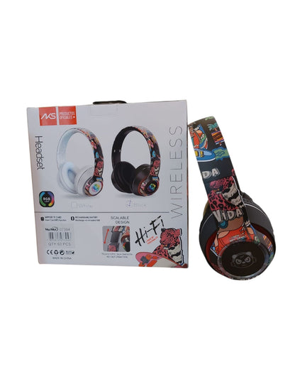 Auriculares Bluetooth Graffiti Con Luz Led Ng