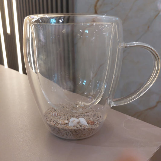 Taza Para Café Té Doble Fondo Diseño Arena del Mar
